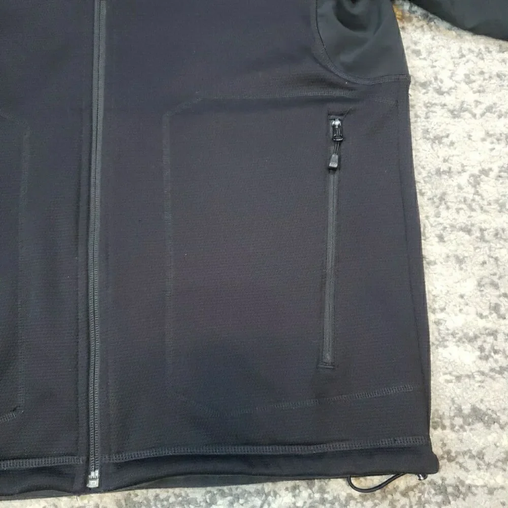 North Face Full Zip Jacket Coat Never Stop Exploring Black Pockets Mens Medium